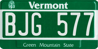 VT license plate BJG577