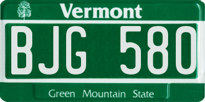 VT license plate BJG580