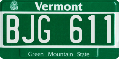 VT license plate BJG611