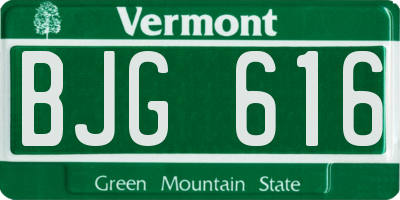 VT license plate BJG616
