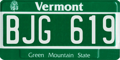 VT license plate BJG619