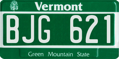 VT license plate BJG621