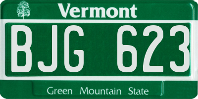VT license plate BJG623