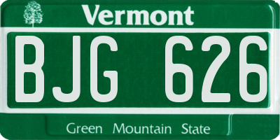 VT license plate BJG626
