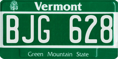 VT license plate BJG628