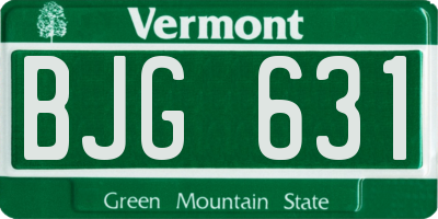 VT license plate BJG631