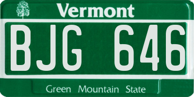 VT license plate BJG646