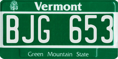 VT license plate BJG653