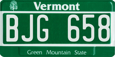 VT license plate BJG658
