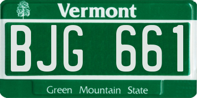 VT license plate BJG661