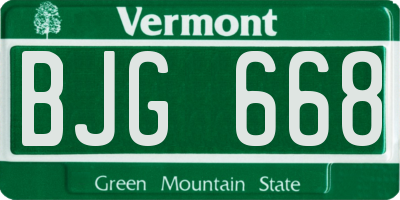 VT license plate BJG668