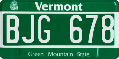 VT license plate BJG678