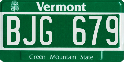 VT license plate BJG679
