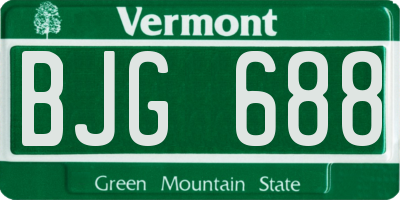 VT license plate BJG688