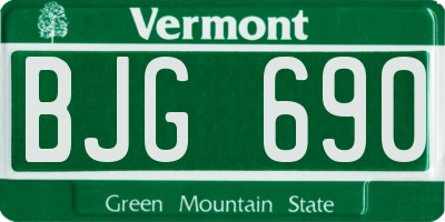 VT license plate BJG690