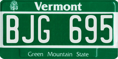 VT license plate BJG695
