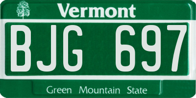 VT license plate BJG697
