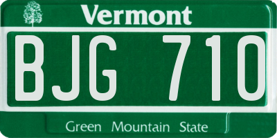 VT license plate BJG710