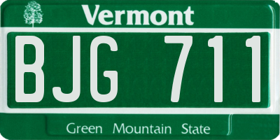 VT license plate BJG711