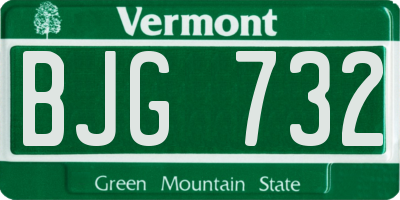 VT license plate BJG732