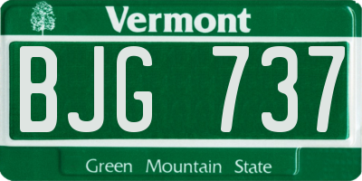 VT license plate BJG737