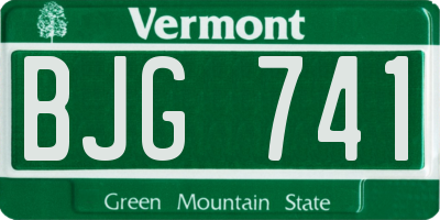 VT license plate BJG741