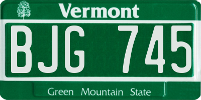 VT license plate BJG745