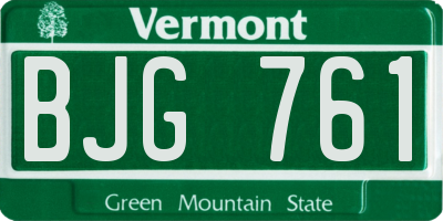 VT license plate BJG761