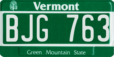 VT license plate BJG763