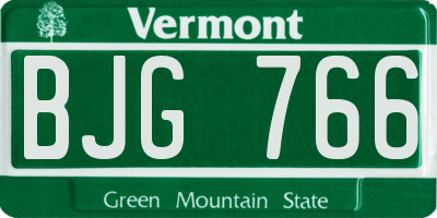VT license plate BJG766