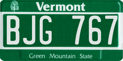 VT license plate BJG767