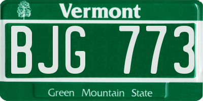 VT license plate BJG773