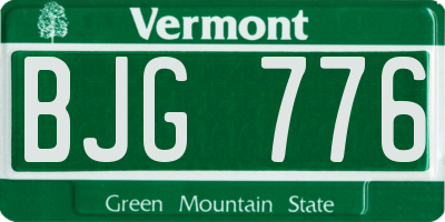 VT license plate BJG776