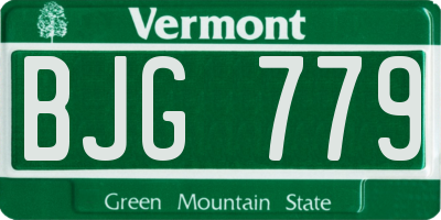 VT license plate BJG779
