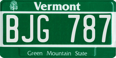 VT license plate BJG787