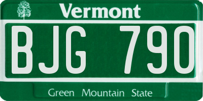 VT license plate BJG790