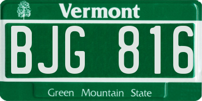 VT license plate BJG816