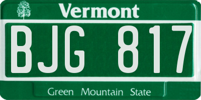 VT license plate BJG817