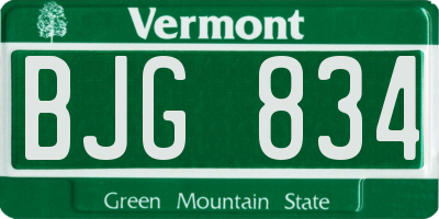 VT license plate BJG834