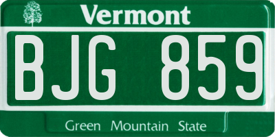 VT license plate BJG859