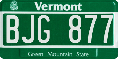 VT license plate BJG877