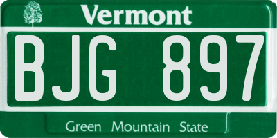 VT license plate BJG897