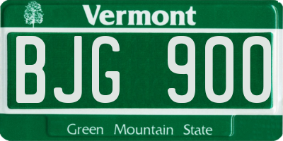 VT license plate BJG900