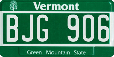 VT license plate BJG906