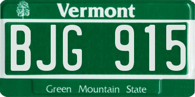 VT license plate BJG915