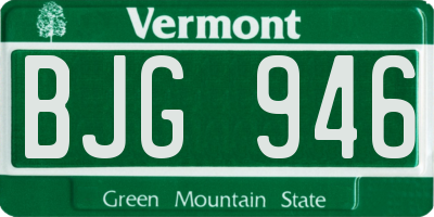 VT license plate BJG946