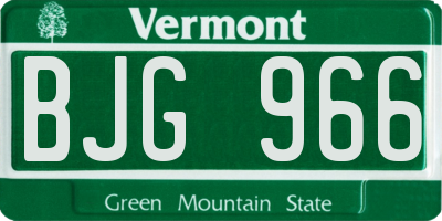 VT license plate BJG966