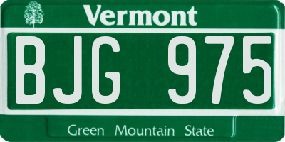 VT license plate BJG975