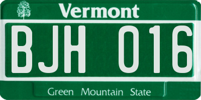 VT license plate BJH016