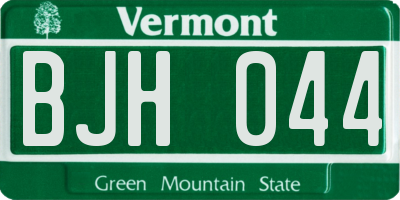 VT license plate BJH044